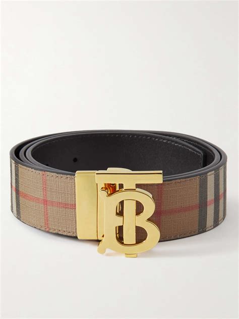 burberry vintage check leather belt|burberry reversible leather belt.